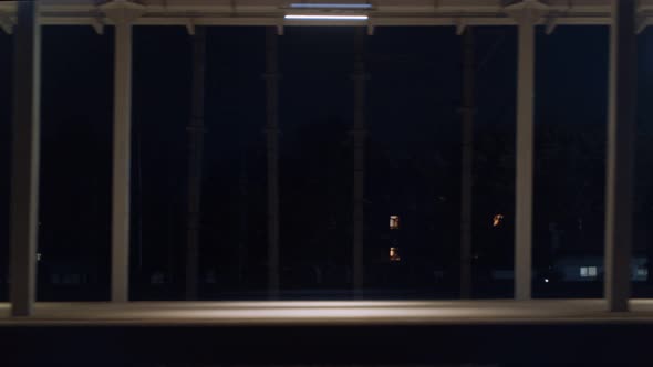 Commuter Passenger Walk Lonely on Empty Platform