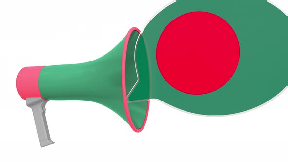 Loudspeaker and Flag of Bangladesh on the Speech Balloon