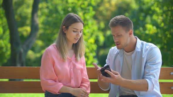 Guy Checking Girlfriends Phone Asking About Chats With Other Men, Jealousy