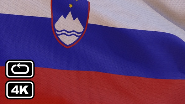 Slovenia Flag 4K Seamless Loop