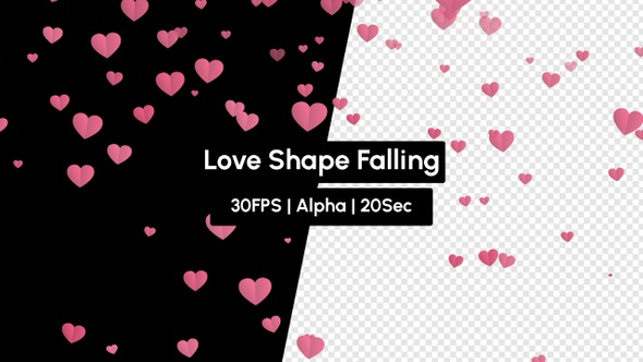 Love React Shape Emoji Falling with Alpha