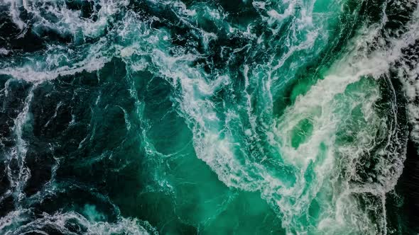 Waves of Water of the River and the Sea Meet Each Other During High Tide and Low Tide