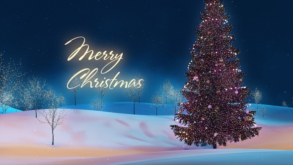 Christmas Tree In Forest Night alt