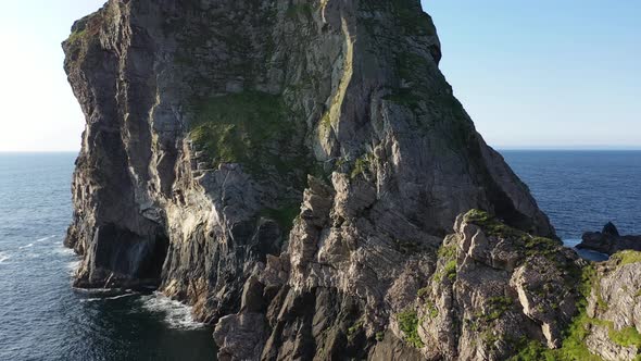 Aerial View of Tormore Island By Port Between Ardara and Glencolumbkille in County Donegal The