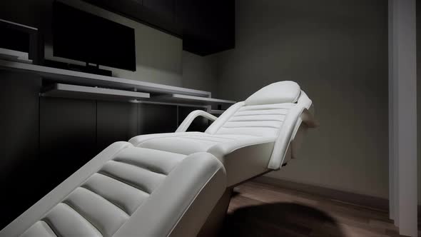 3D Rendering interior .Isolated empty bed in hospital,