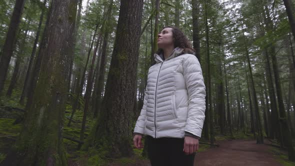 Adventurous Girl Hiking in Canadian Nature