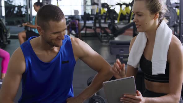 Working out at a gym