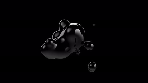 Fluid liquid blob, metaball morphing animation. 