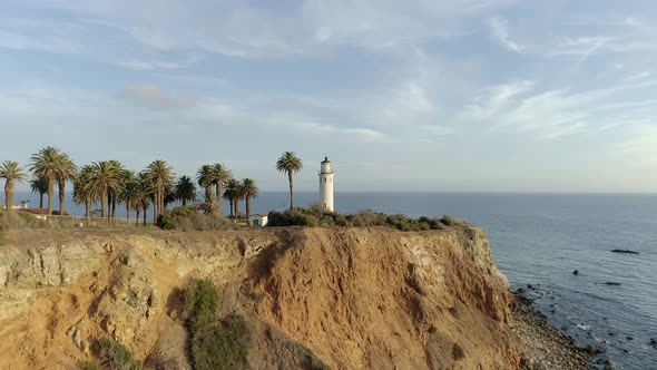 Sunset aerial video of the famous Point Vicente Lighthouse (Rancho Palos Verdes). Video shot by a DJ