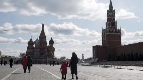 People visit the Red Square in Moscow