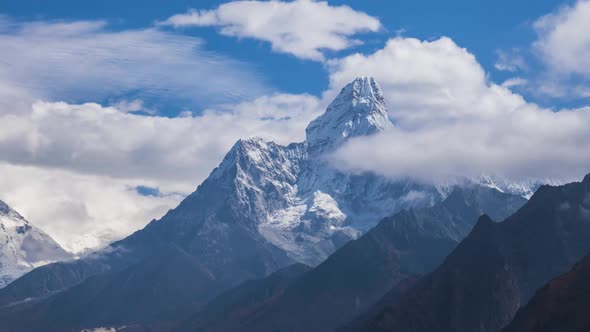 Ama Dablam Mountain on Sunny Day. Himalaya, Nepal