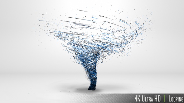 4K Tornado Swirl with Connected Lines and Particles Concept alt