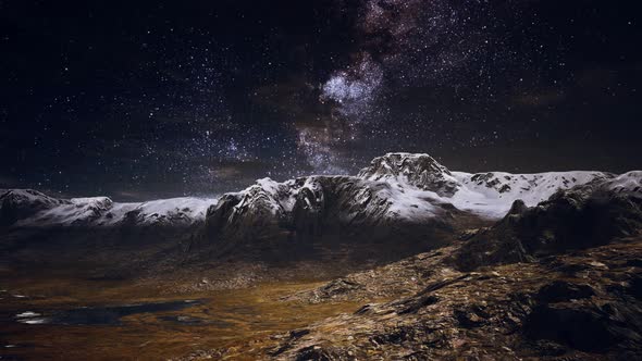 Himalaya Mountain with Star in Night Time alt