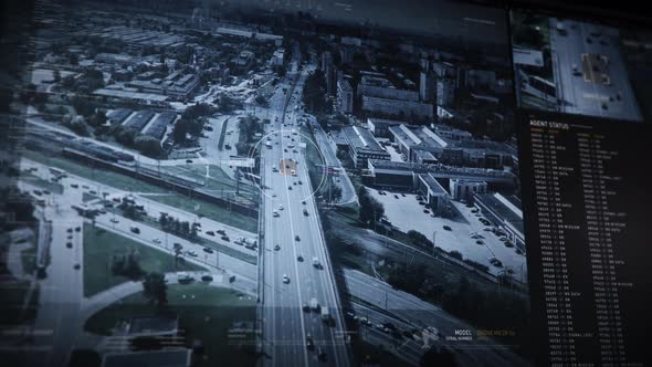 Target Vehicle Detected On Modern City Highway By Innovative Drone Network