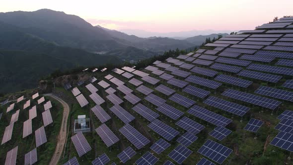 Solar power station in montain