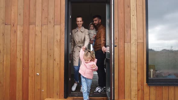 Young Family Leaves Their New Home Which They Bought.