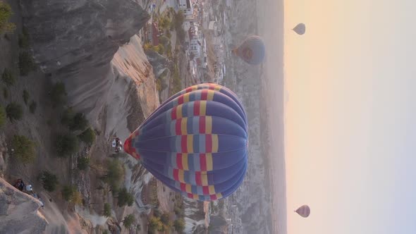 Vertical Video  Balloons in Cappadocia Turkey