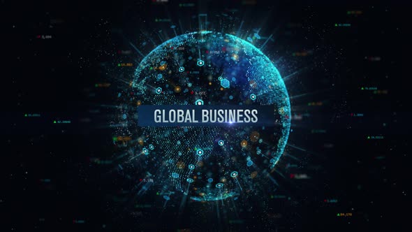 Global Business Digital Globe Earth 4K