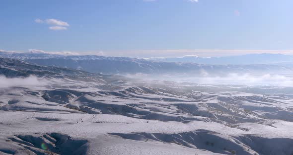 Aerial View of Mountain Nature Landscape in Winter