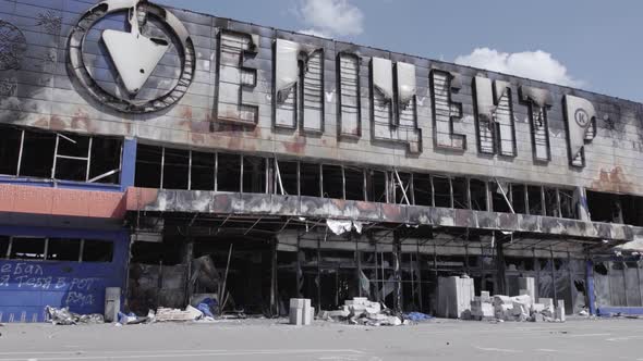 War in Ukraine Destroyed Shopping Center in Bucha