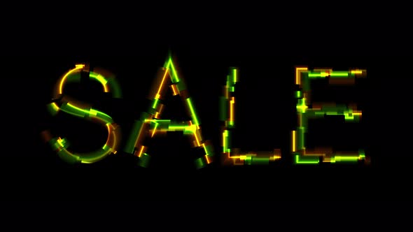 Abstract Glowing Neon Sale Lettering