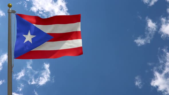 Puerto Rico Flag On Flagpole