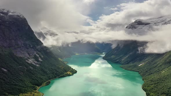 Beautiful Nature Norway Natural Landscape Lovatnet Lake