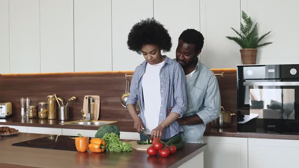 African american couple in the kitchen