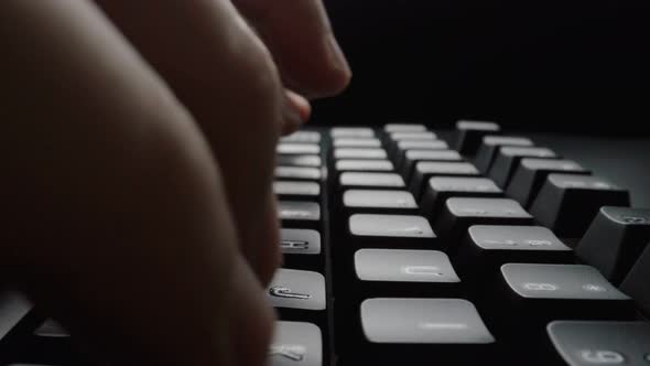 Closeup Time Lapse Typing on Keyboard with Fingers