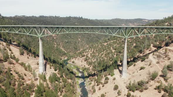 Aerial shot of Foresthill Bridge. // Push InForesthill, CA