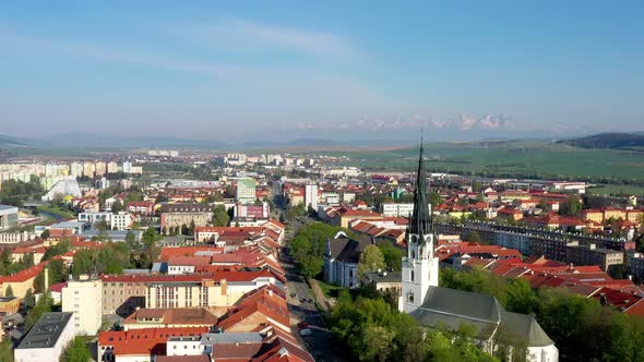 Aerial view of Spisska Nova Ves town in Slovakia