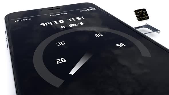 Telecom Network Internet Connection Speed Test on the Smartphone