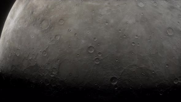 Detailed View of Planet Mercury From Space