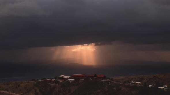 Sweeping Sunrays Break Through Storm From Jerome Arizona Timelapse