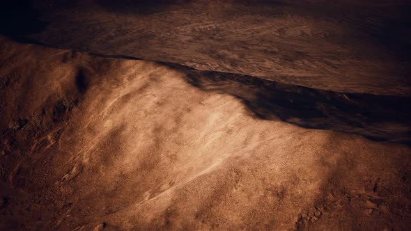 Aerial View of Red Desert with Sand Dune