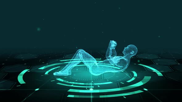 HUD The futuristic 3D sci-fi Sit Ups