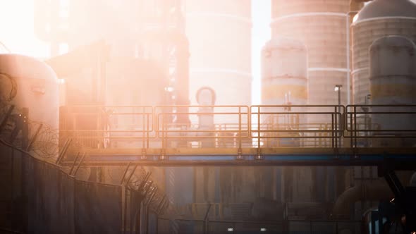Oil and Gas Refinery at Twilight alt