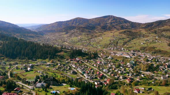 Aerial View on the Settlement Mountains Area