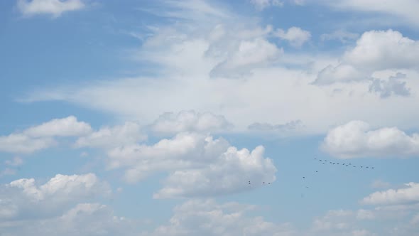 Blue Sky White Clouds Background Timelapse