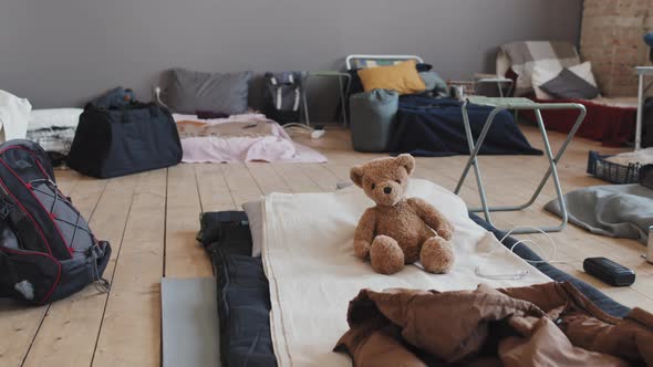 Sleeping Place with Stuffed Bear in Shelter