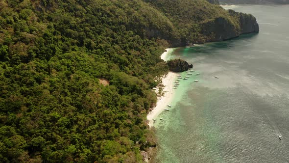 Tropical Seawater Lagoon and Beach Philippines El Nido