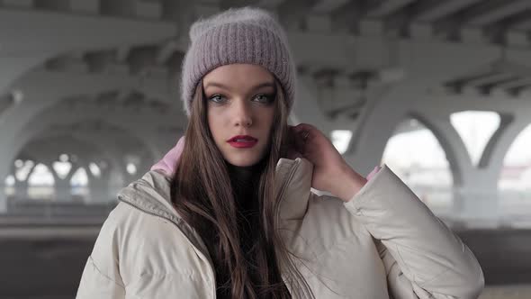 Young Woman Looking at Camera