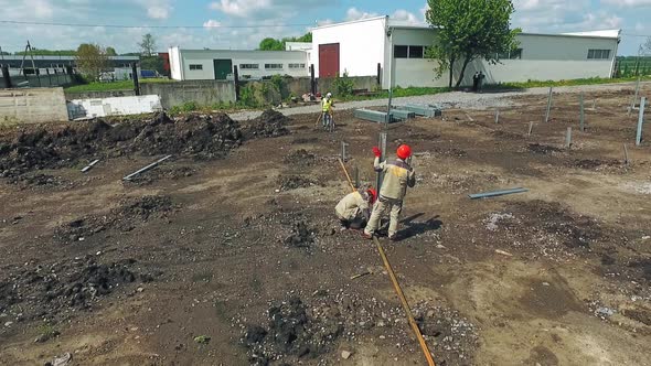 Large construction site. Preparation of the site for the construction