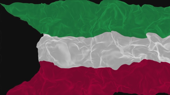 flag Kuwait turns into smoke. State weakening concept a crisis, alpha channel