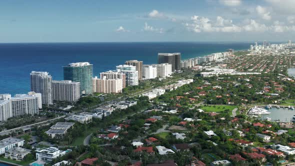  Aerial View on Miami South Beach. World Famous City Landmark, Florida, USA