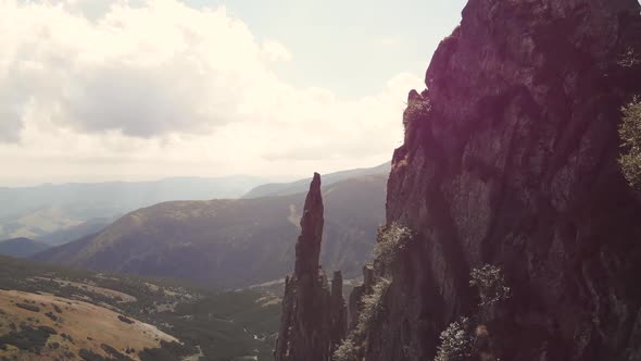 Rocky Mountain Peak with View to the Grassy Valley