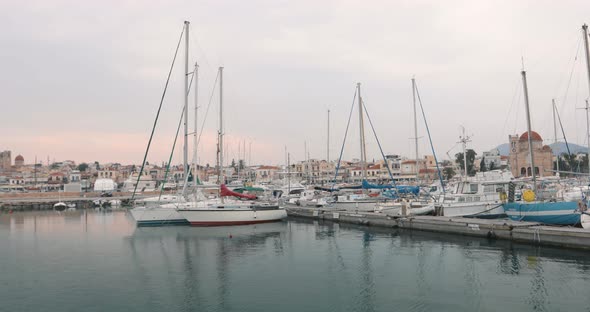 Mooring at the marine of Greek island