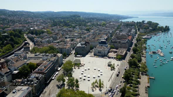 City of Zurich in Switzerland From Above  Aerial View