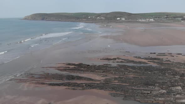 Aerial View Surfing Beach Croyde North Devon D Log