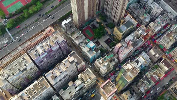 Aerial view of Hong Kong city